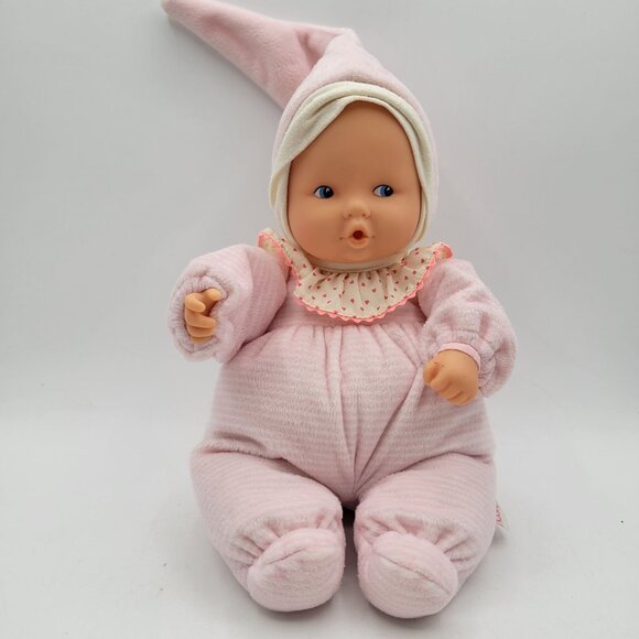 Corelle Babipouce Stuffed Baby Doll 9" Plush Cloth Body My First Doll Pink 2013 - Picture 1 of 9